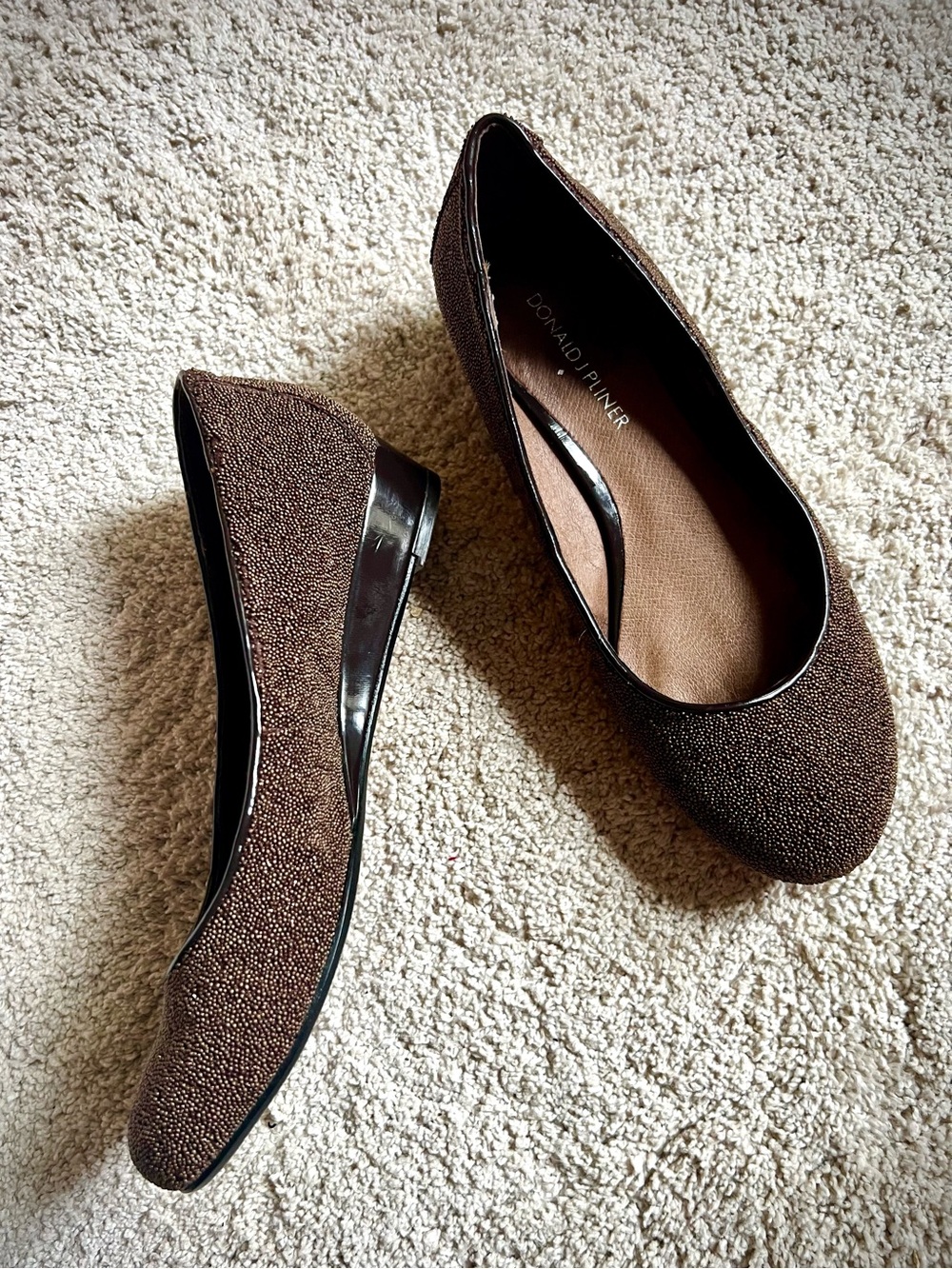 DONALD J PLINER Javen CR Bronze Caviar Sparkle Wedge